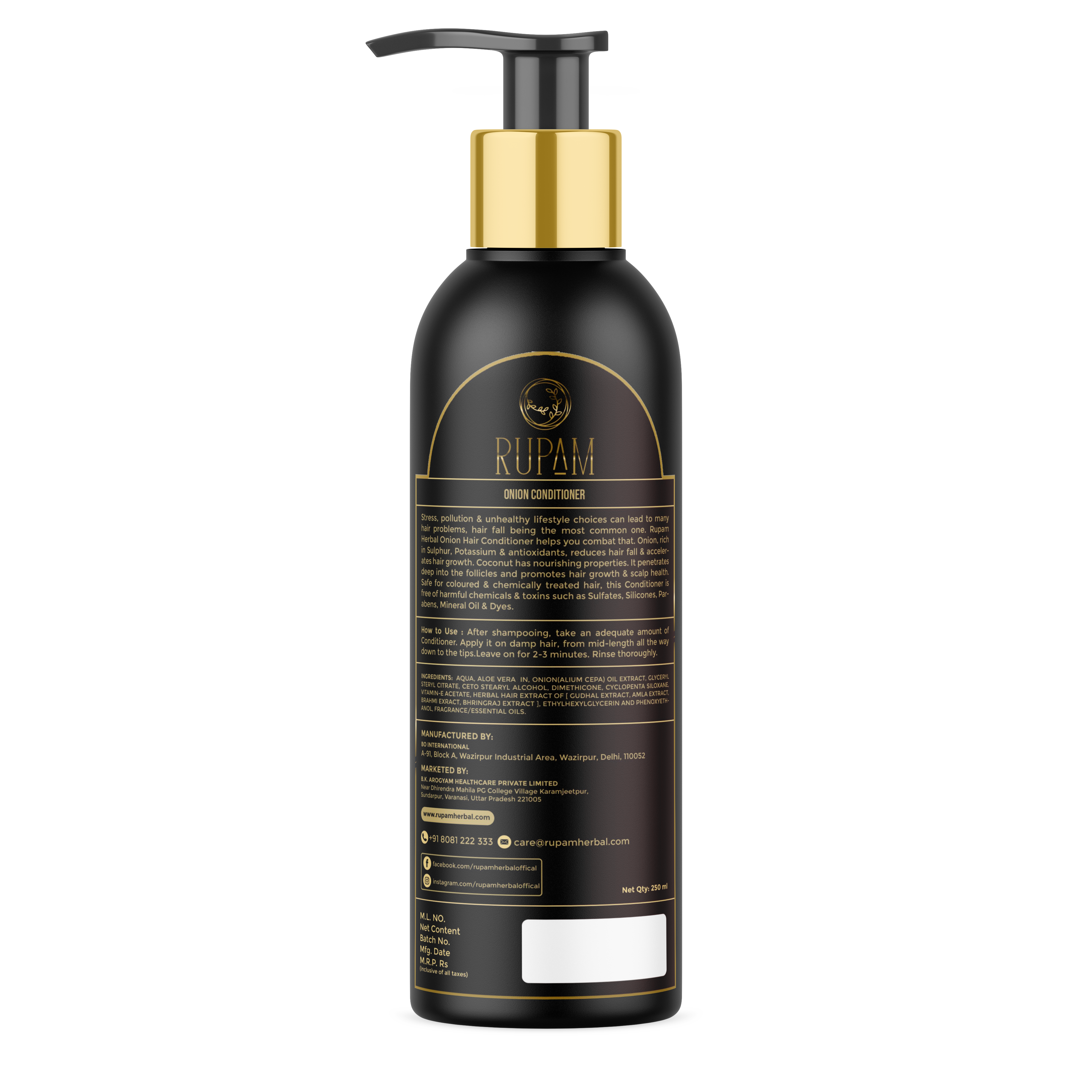 Rupam Men's Onion Conditioner for Hair Fall Control - 200 ML